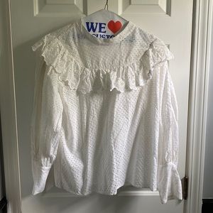 Loveshackfancy women’s blouse. Color:off-white/cream. Size: large.